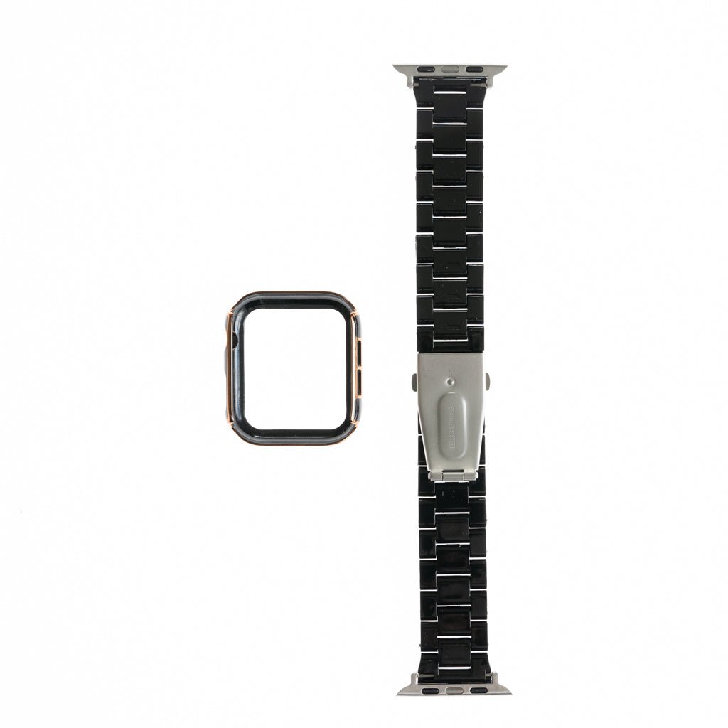 Pulseras Generico Tipo Reloj con Bumper de Diamantes 44 Mm Negro — foto 2