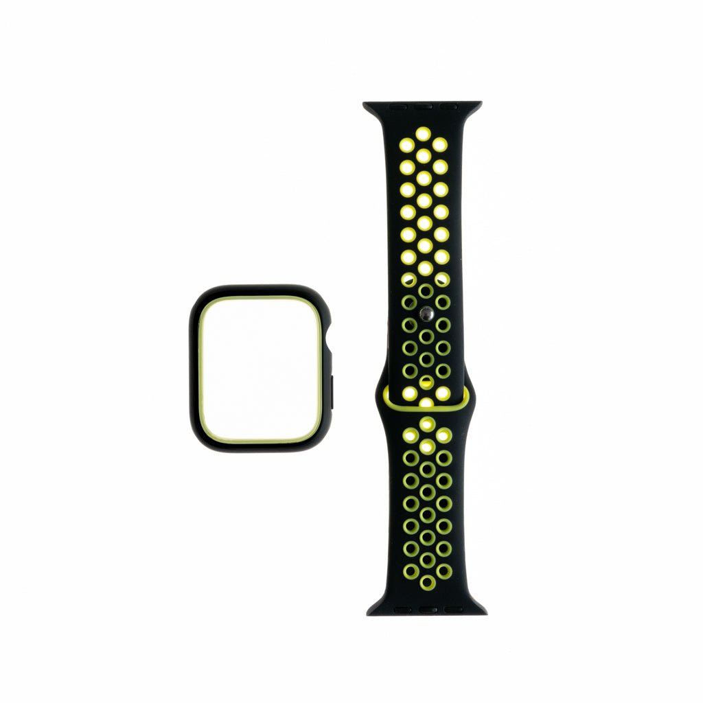 Pulseras Generico Pulsera Nike + Bumper Negro / Verde 45 Mm
