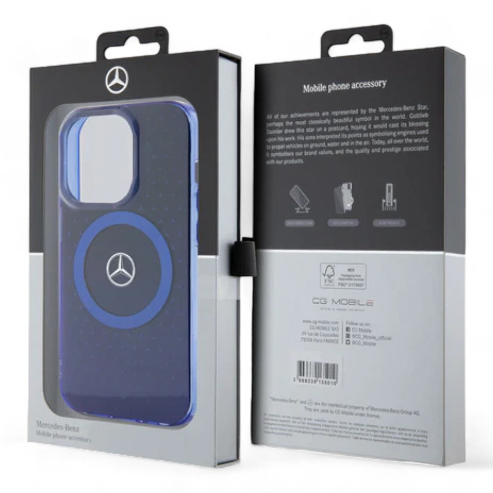 Estuche Mercedes-benz MagSafe iPhone 15 Pro Pc/tpu Blue Double Layer Mafsafe Compatible Case Star Pattern Color Azul — foto 5