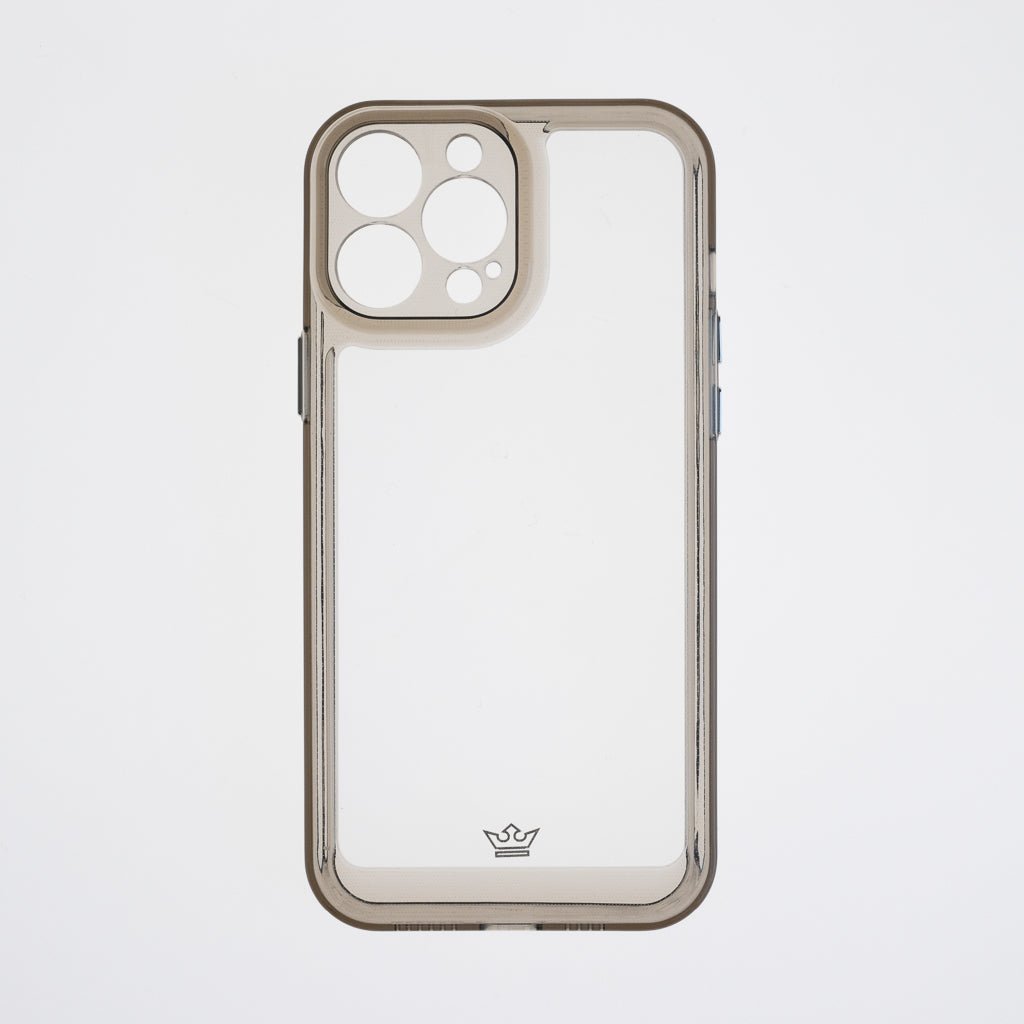 Estuche Transparente El Rey Transparente + Marco de Apple iPhone 13 Pro Max Color Gris