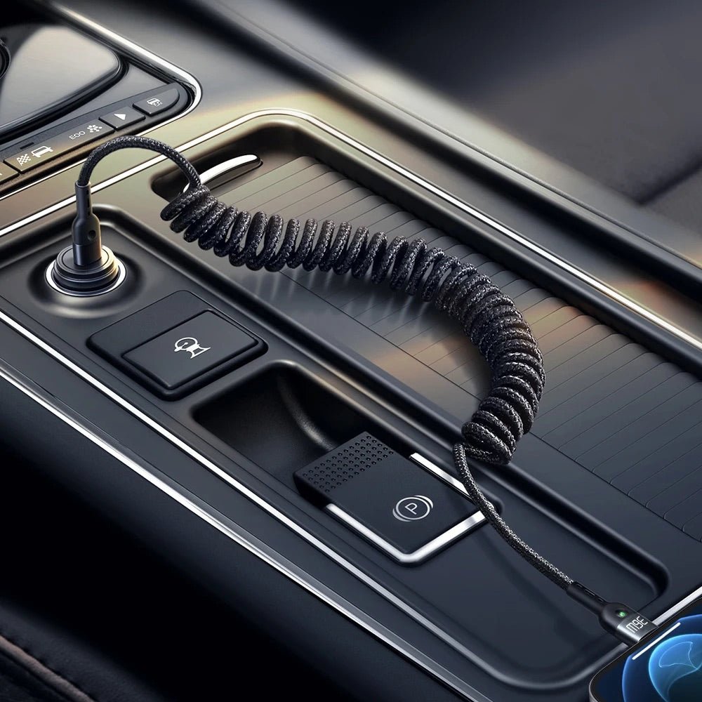 Cable McDodo Lightning Ca-1960 36w PD Type C To Lightning Car Spring Colocho Cable Color Negro — foto 3