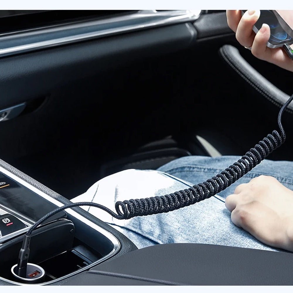 Cable McDodo Lightning Ca-1960 36w PD Type C To Lightning Car Spring Colocho Cable Color Negro — foto 4