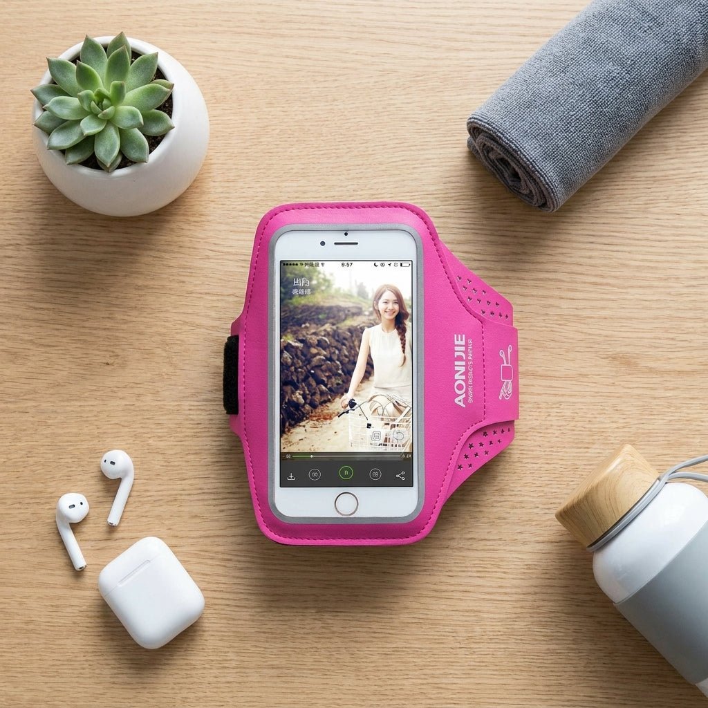 Accesorio Aonijie Arm Band con Porta Tarjetas Color Fucsia — foto 3