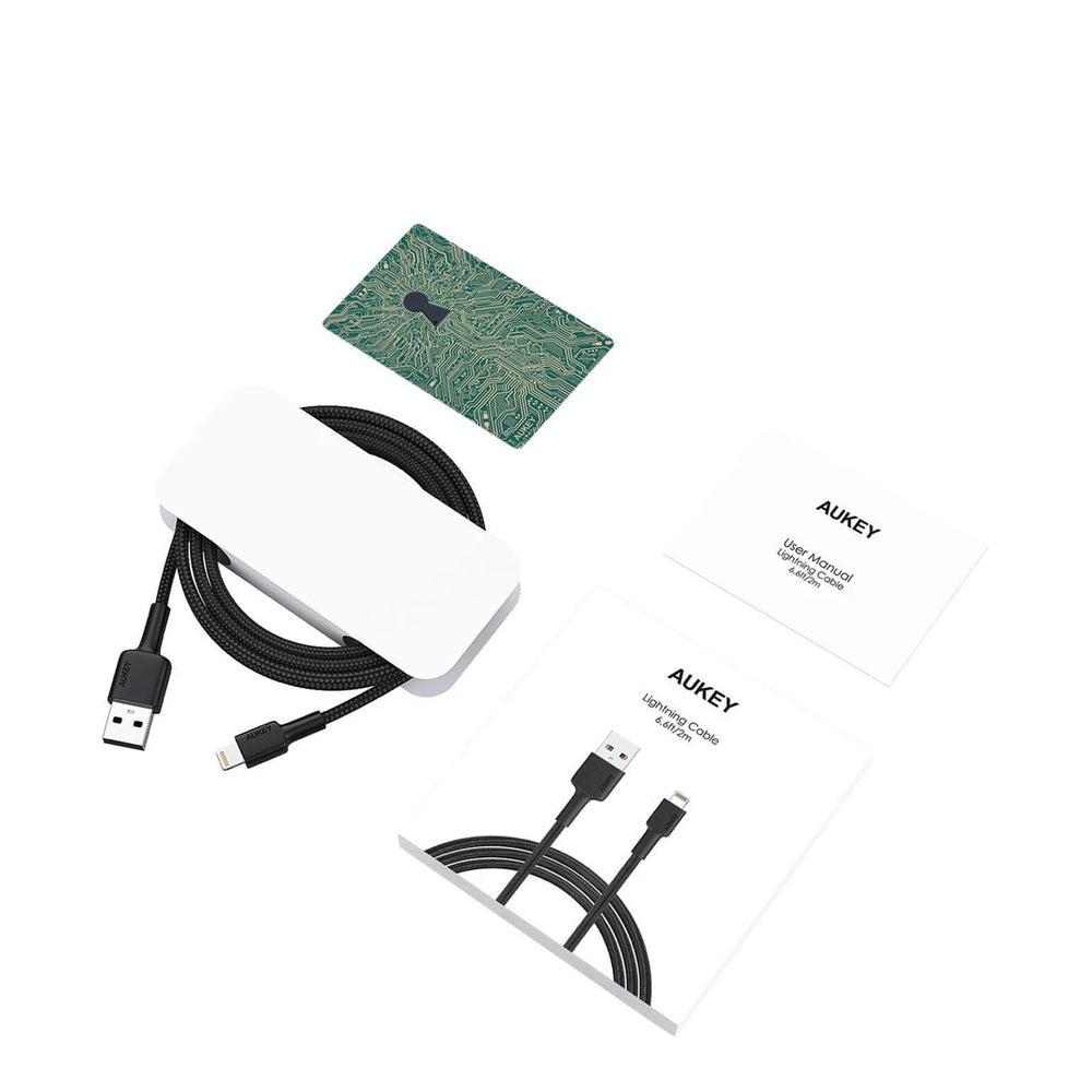 Cable Aukey Adaptador de 2mts Brained Nylon USB a a Lightning Color Negro — foto 5