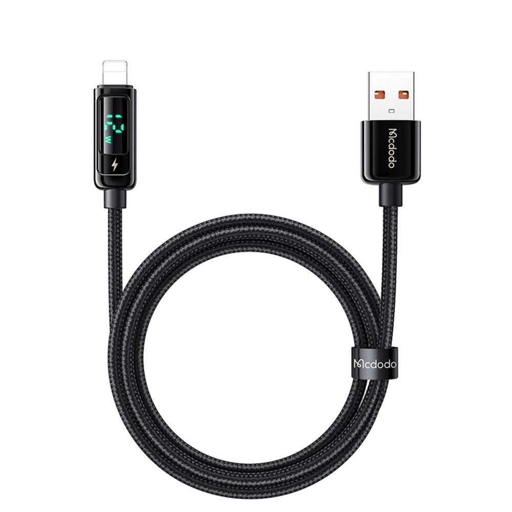 Ca-3621 Cable de iPhone LED Auto Disconnect USB a Lightningcable 1.8m Largo Negro