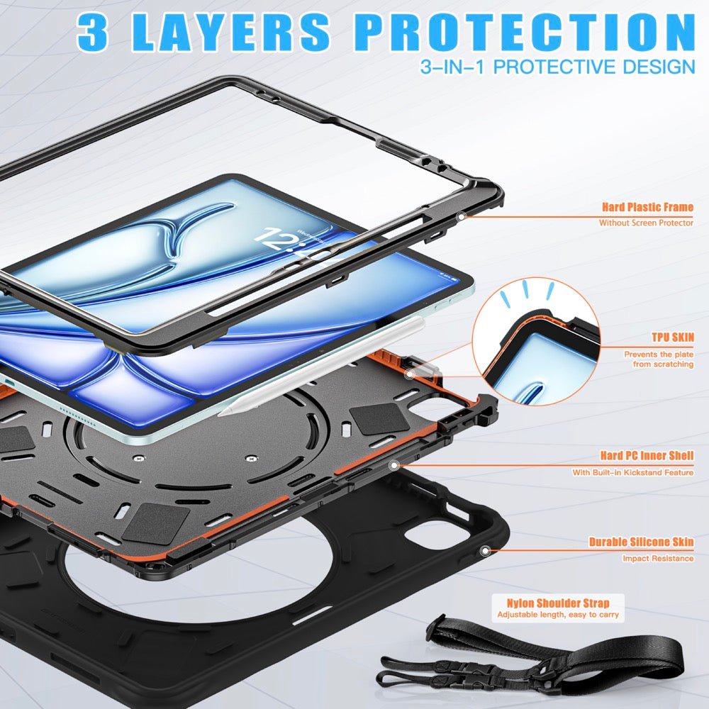Estuche Chief Engineer B Series Modelo iPad Air 13 2024 Color Negro con Strap — foto 4