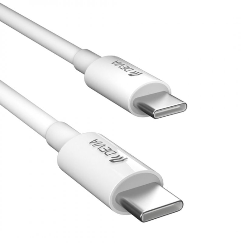 Cable Devia Tipoc Smart Series PD 60w Type-c To Type-c Fast Cable(3a,2m) Color Blanco — foto 2