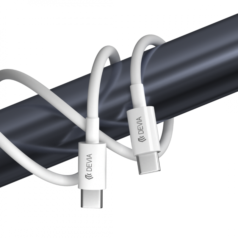 Cable Devia Tipoc Smart Series PD 60w Type-c To Type-c Fast Cable(3a,2m) Color Blanco — foto 4