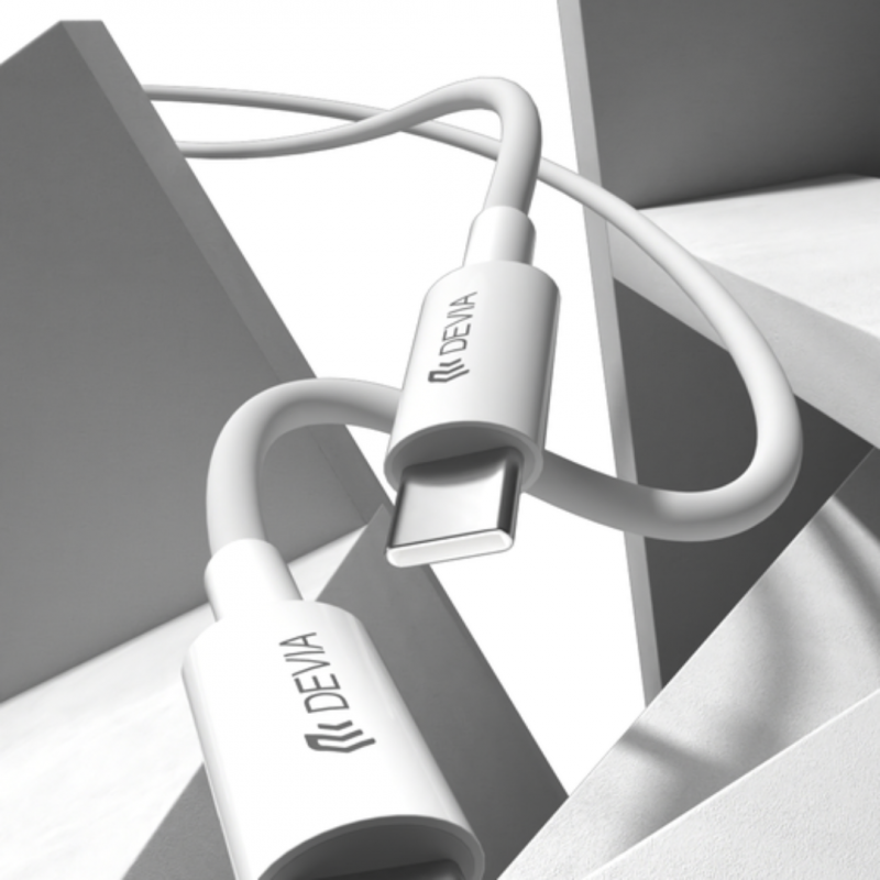 Cable Devia Tipoc Smart Series PD 60w Type-c To Type-c Fast Cable(3a,2m) Color Blanco — foto 5