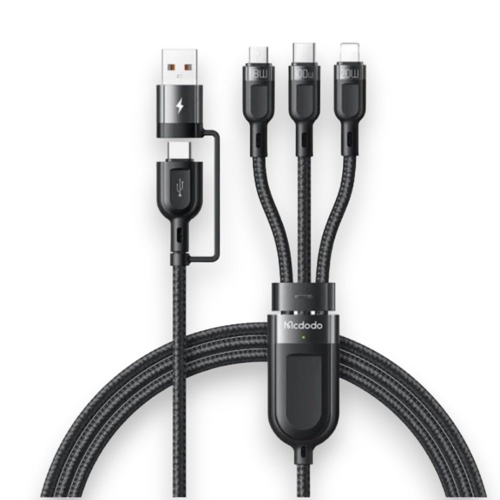 Cable McDodo Micro USB Ca-8800 1.2m 100w PD Fast Charge 3 In 2 PD 6a Fast Charging Cable Color Negro