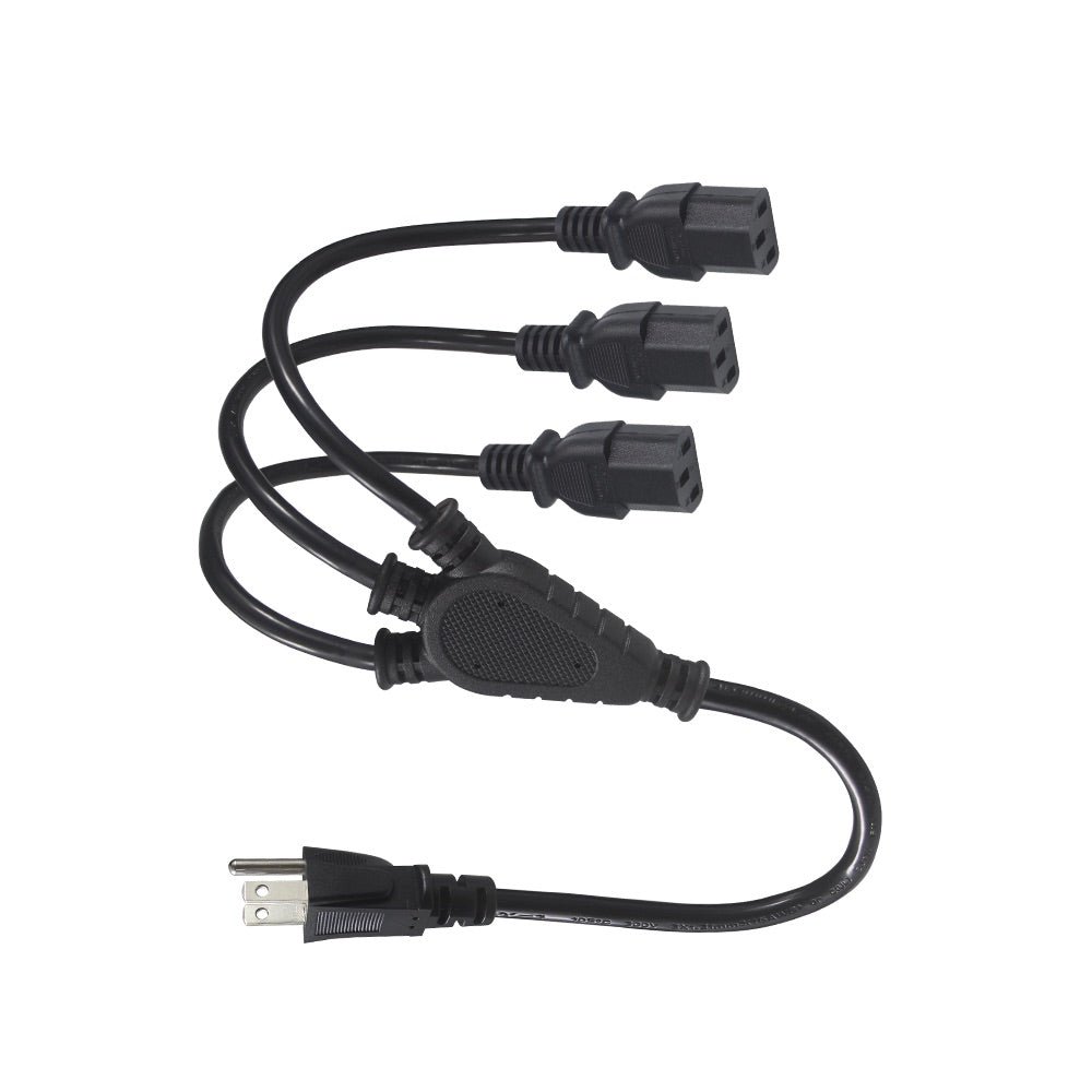 Cable Genérico Pared Extension 3 Conectores Color Negro