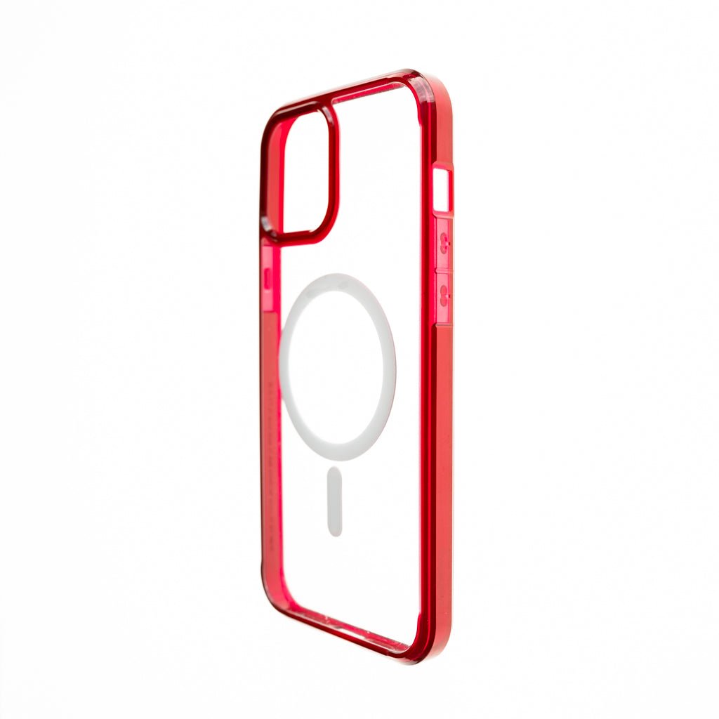Estuche Clásico Spigen MagSafe Marco Apple iPhone 12 Pro Max Color Rojo / Transparente — foto 2