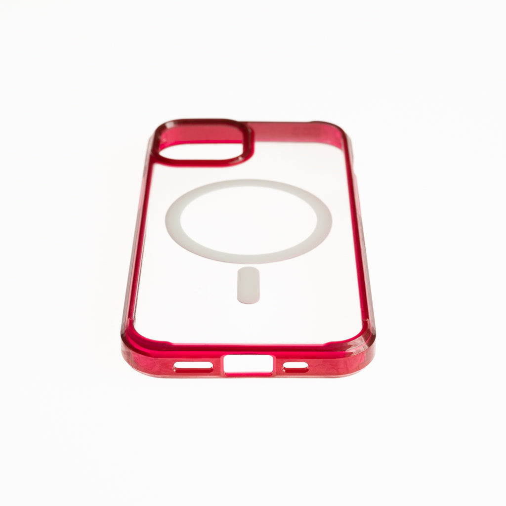 Estuche Clásico Spigen MagSafe Marco Apple iPhone 12 Pro Max Color Rojo / Transparente — foto 6