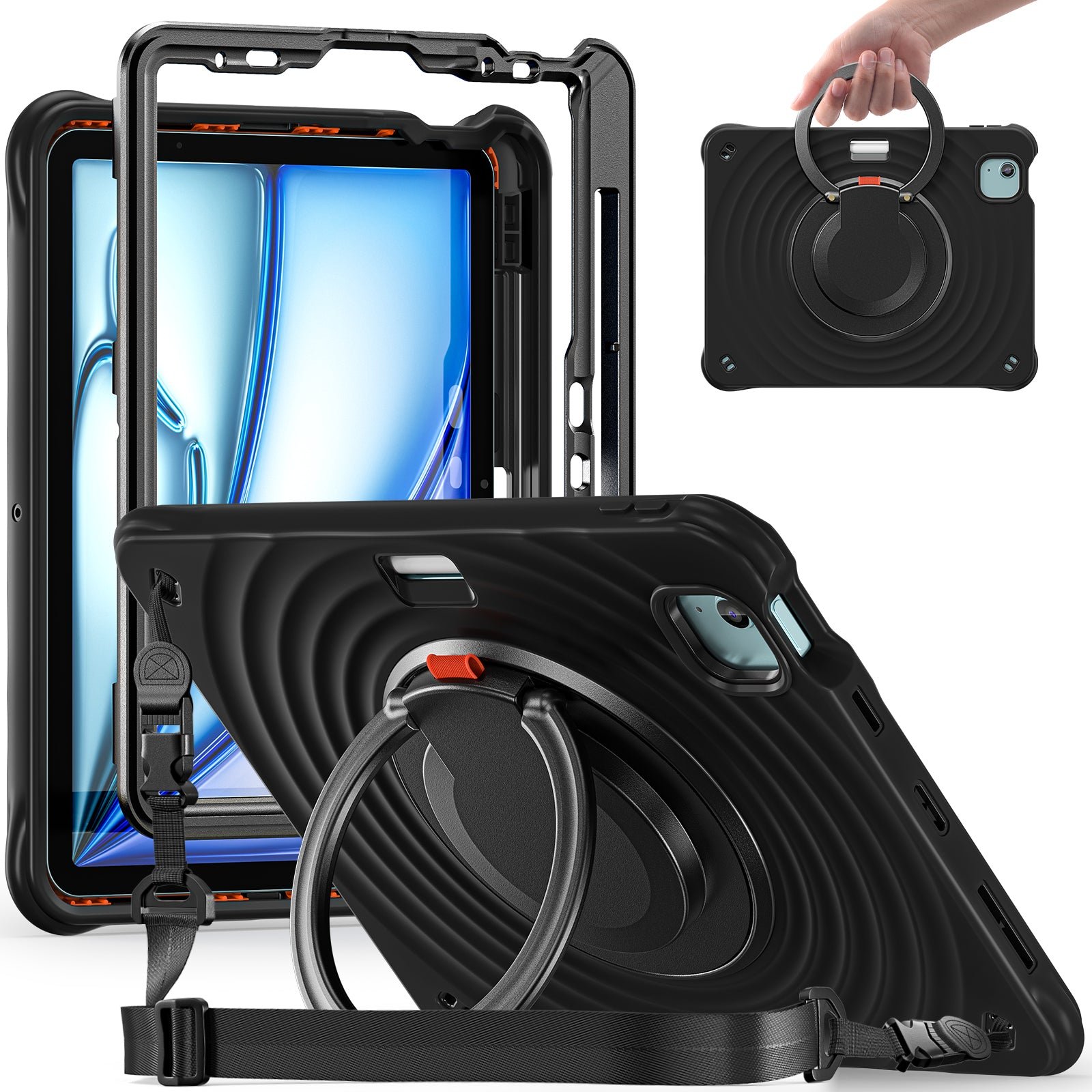Estuche Chief Engineer B Series Modelo iPad Air 11 2024 Color Negro con Strap — foto 2