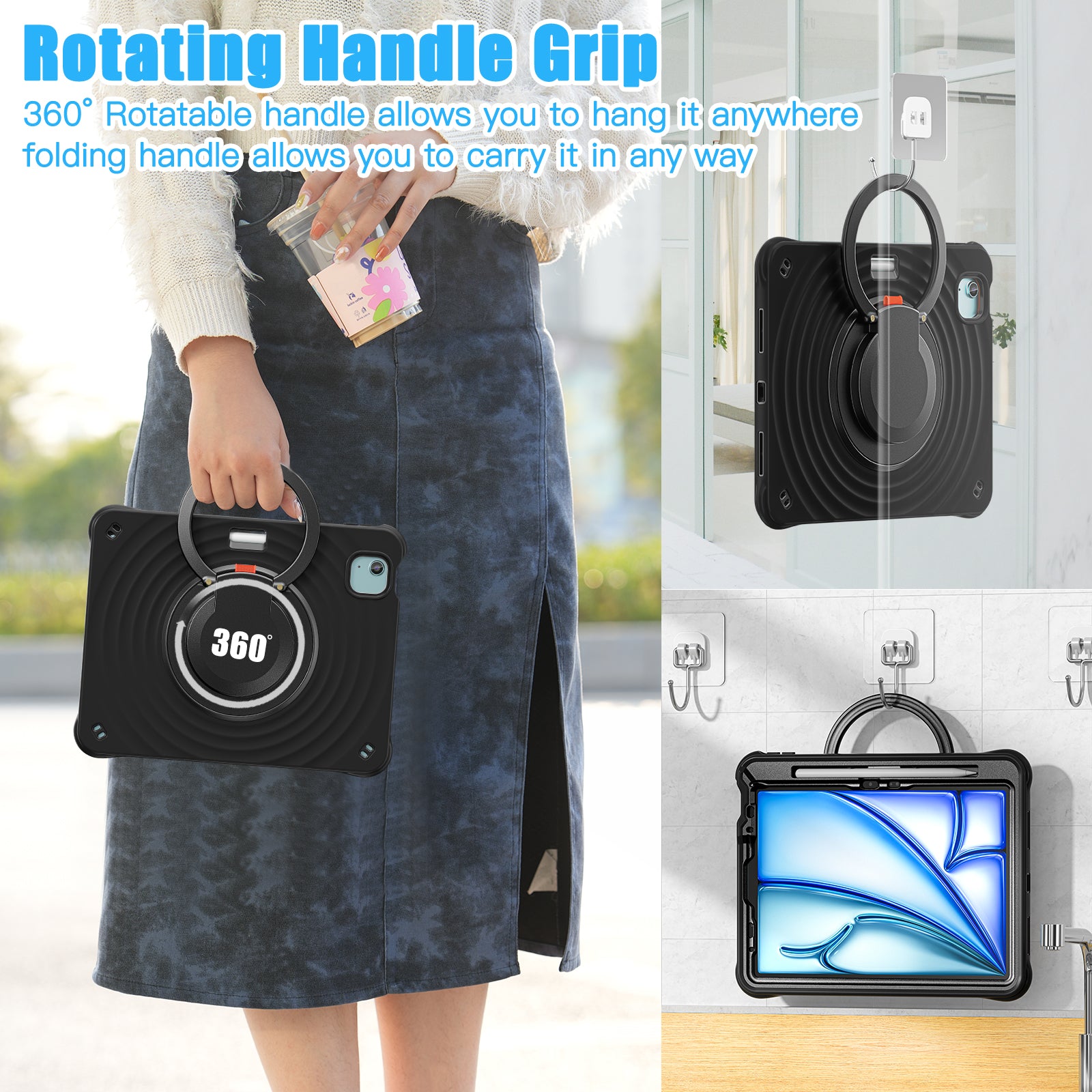 Estuche Chief Engineer B Series Modelo iPad Air 11 2024 Color Negro con Strap — foto 5