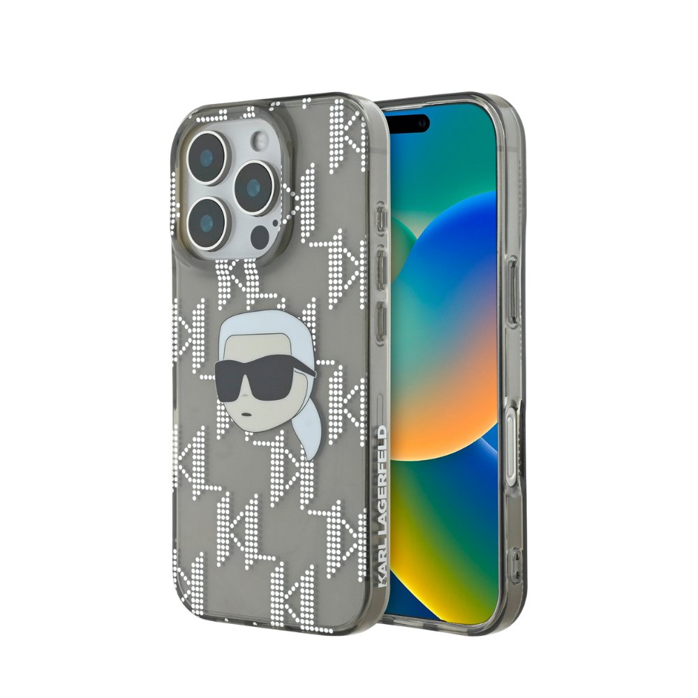 Estuche Karl Lagerfeld Hc Iml K. Head Monogram Electroplated Black iPhone 16 Pro Max