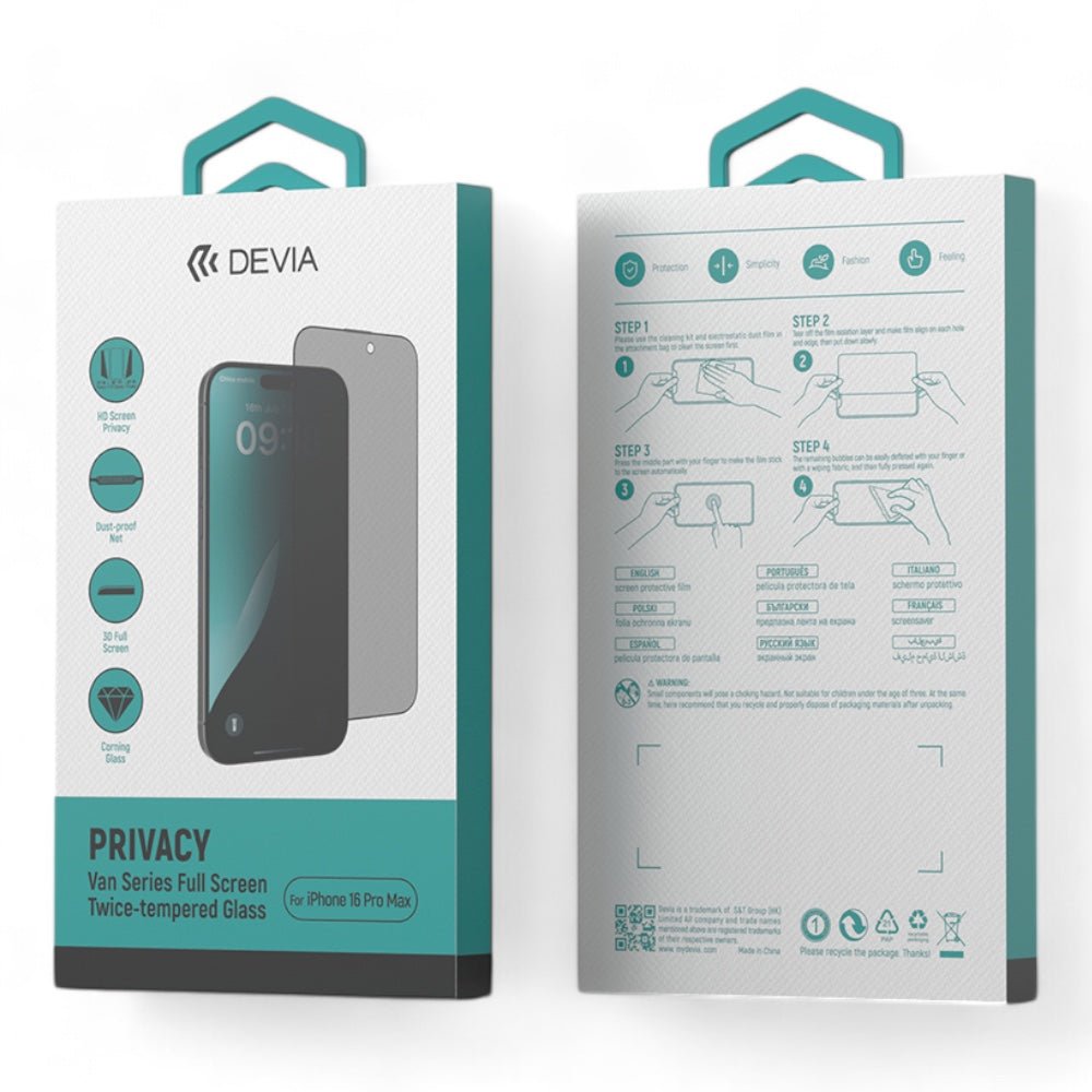 Protector Pantalla Devia Vidrio Templado iPhone 16 Pro Max — foto 4