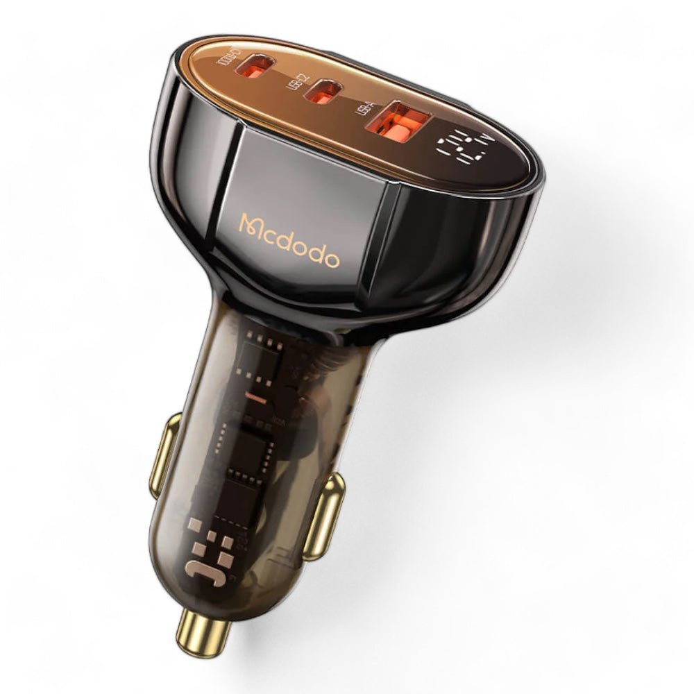Cargador McDodo Carro Cc-2310 100w Pd Car Charger - Prism Series (3 Ports, Digital Display) Color Negro — foto 2