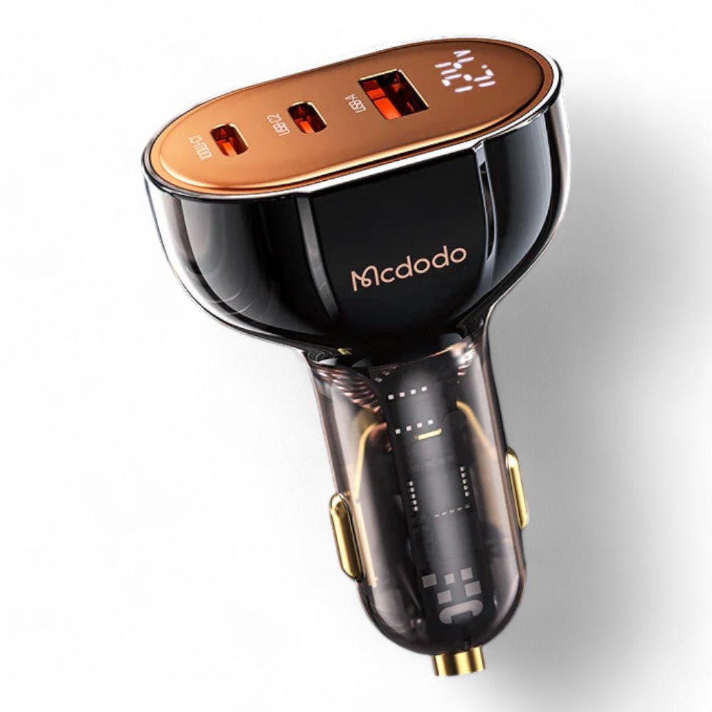 Cargador McDodo Carro Cc-2310 100w Pd Car Charger - Prism Series (3 Ports, Digital Display) Color Negro — foto 3