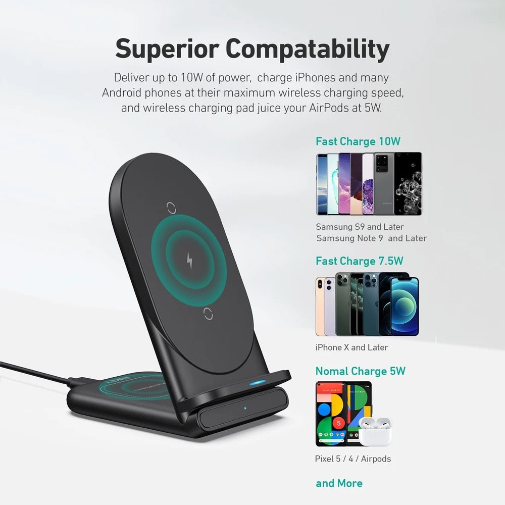 Cargador Aukey Inalámbrico 2 In 1 Wirelesfast (Bk / Wh) Color Negro — foto 3