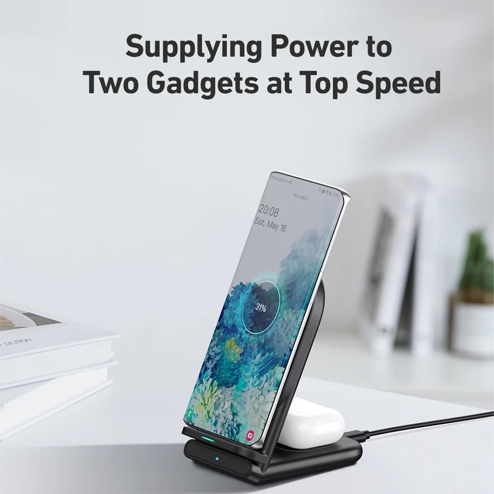 Cargador Aukey Inalámbrico 2 In 1 Wirelesfast (Bk / Wh) Color Negro — foto 5