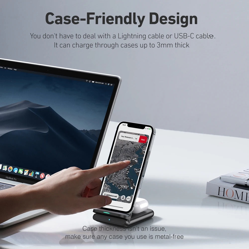 Cargador Aukey Inalámbrico 2 In 1 Wirelesfast (Bk / Wh) Color Negro — foto 7