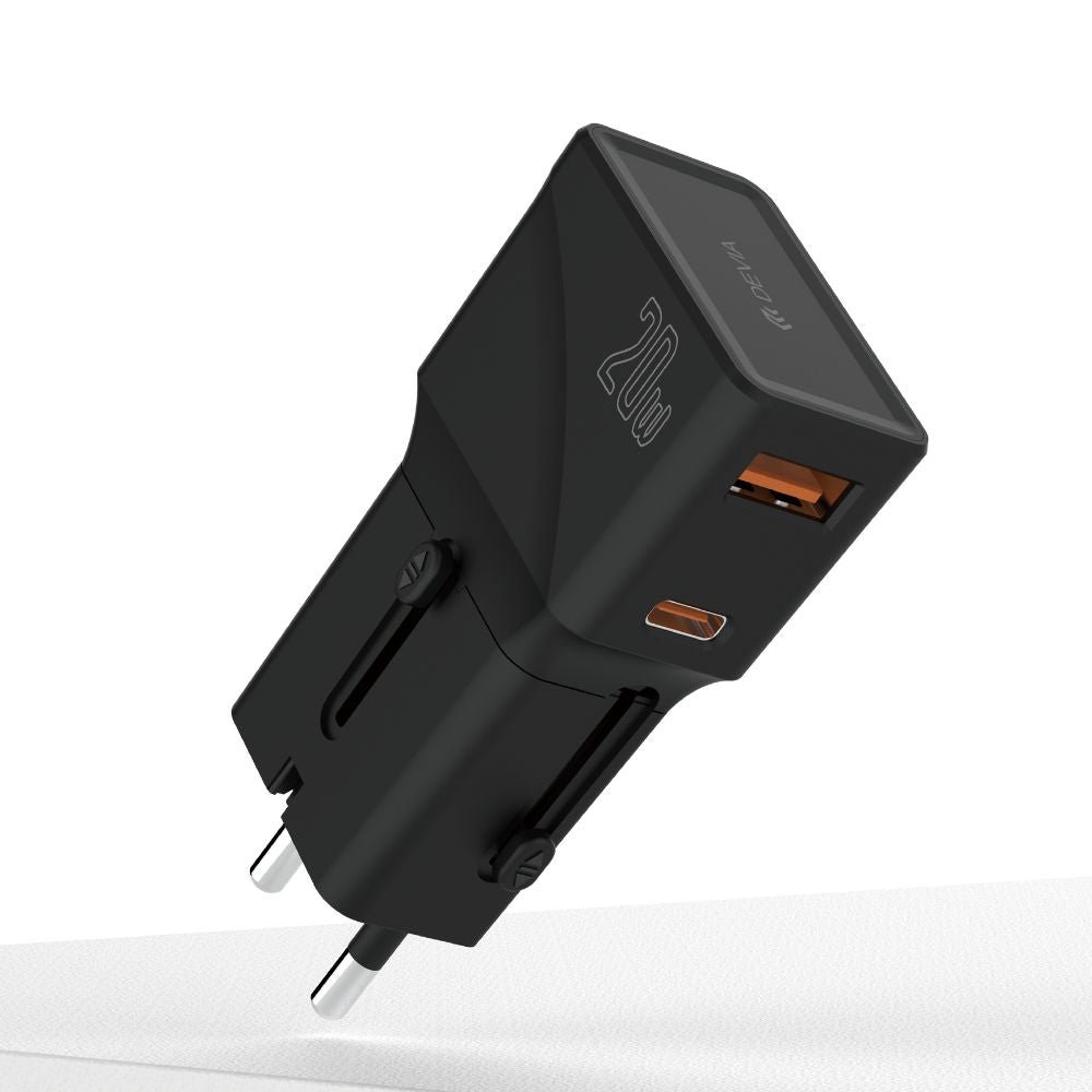 Cargador Devia Multi Proposito Global Multi-function 20w Pd+qc Mini Color Negro — foto 2