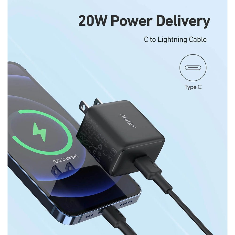 Cargador Aukey Pared 1 Pack Portable 20w PD Wall Color Blanco — foto 4