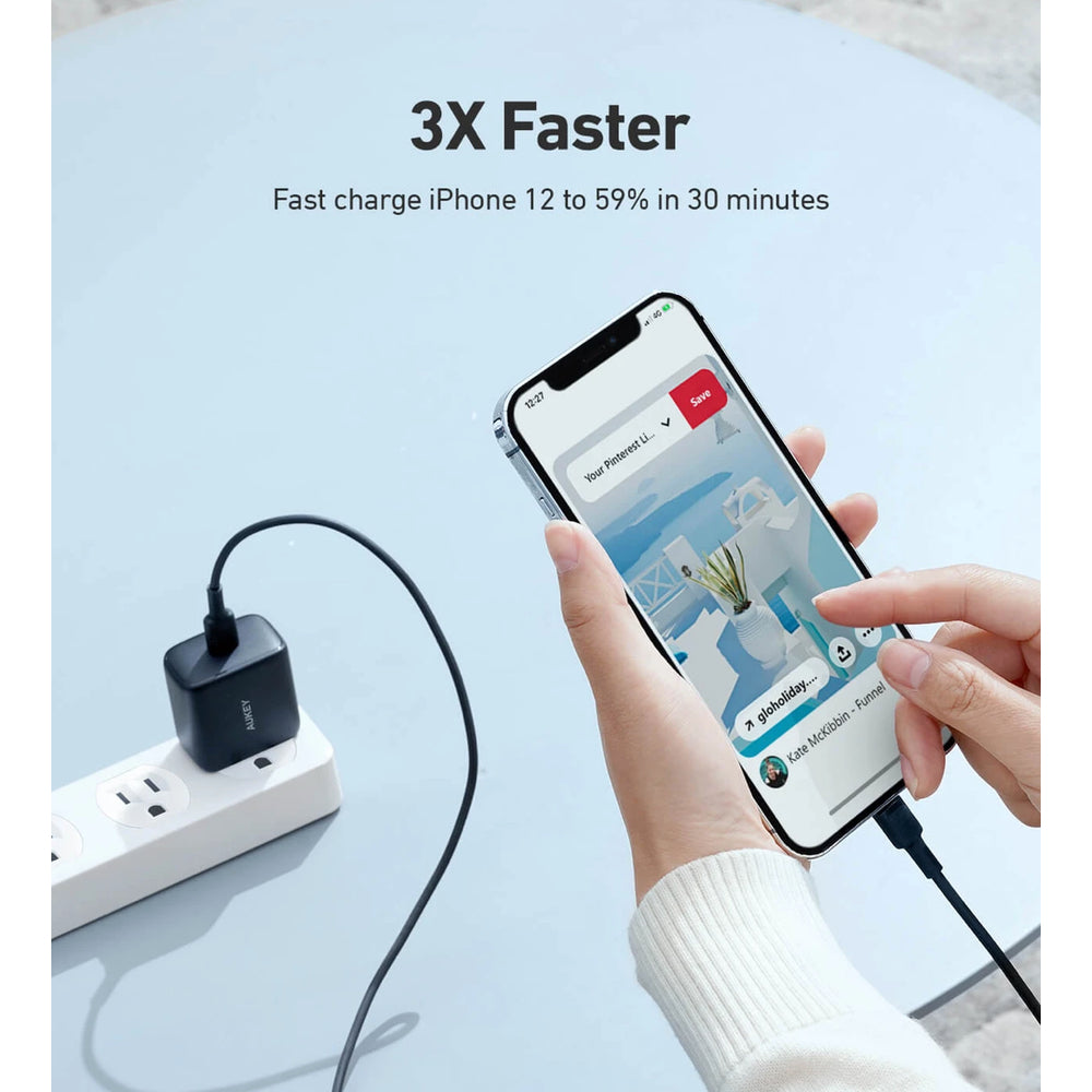 Cargador Aukey Pared 1 Pack Portable 20w PD Wall Color Blanco — foto 5
