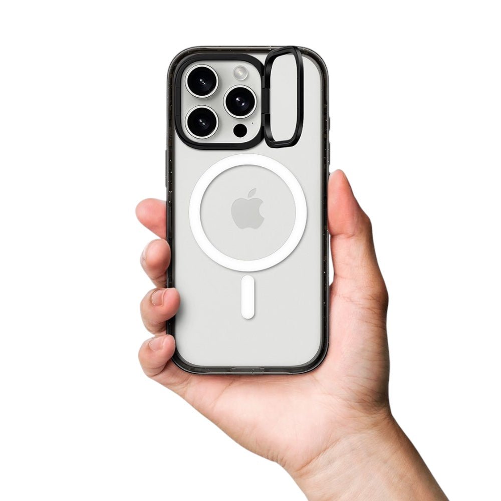 Case CASETiFY Ring Stand con MagSafe Marco Negro iPhone 15 Pro Transparente — foto 4