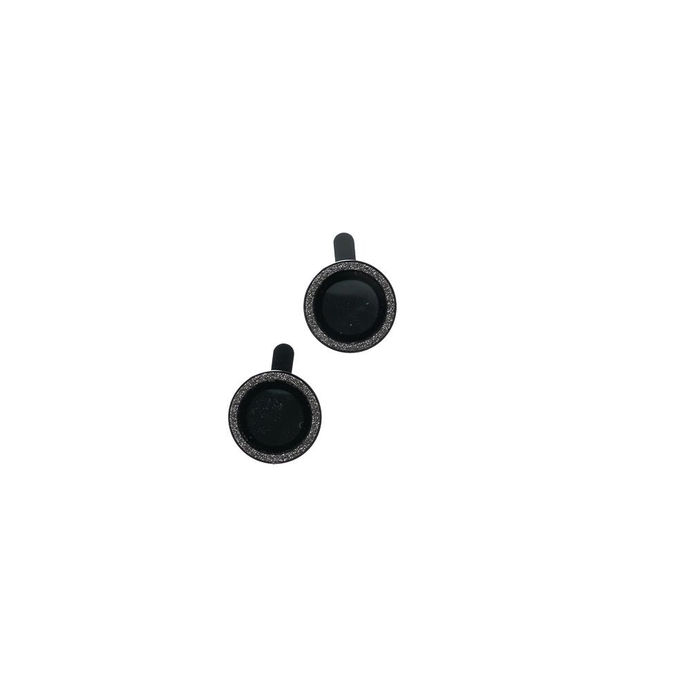 Accesorio El Rey vidrio templado camara con borde de metal y diamantepara iPhone 14 plus color negro