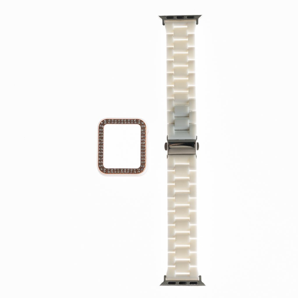 Accesorio Generico Pulsera con Bumper de Diamantes Apple Watch 38 Mm Color Blanco — foto 2