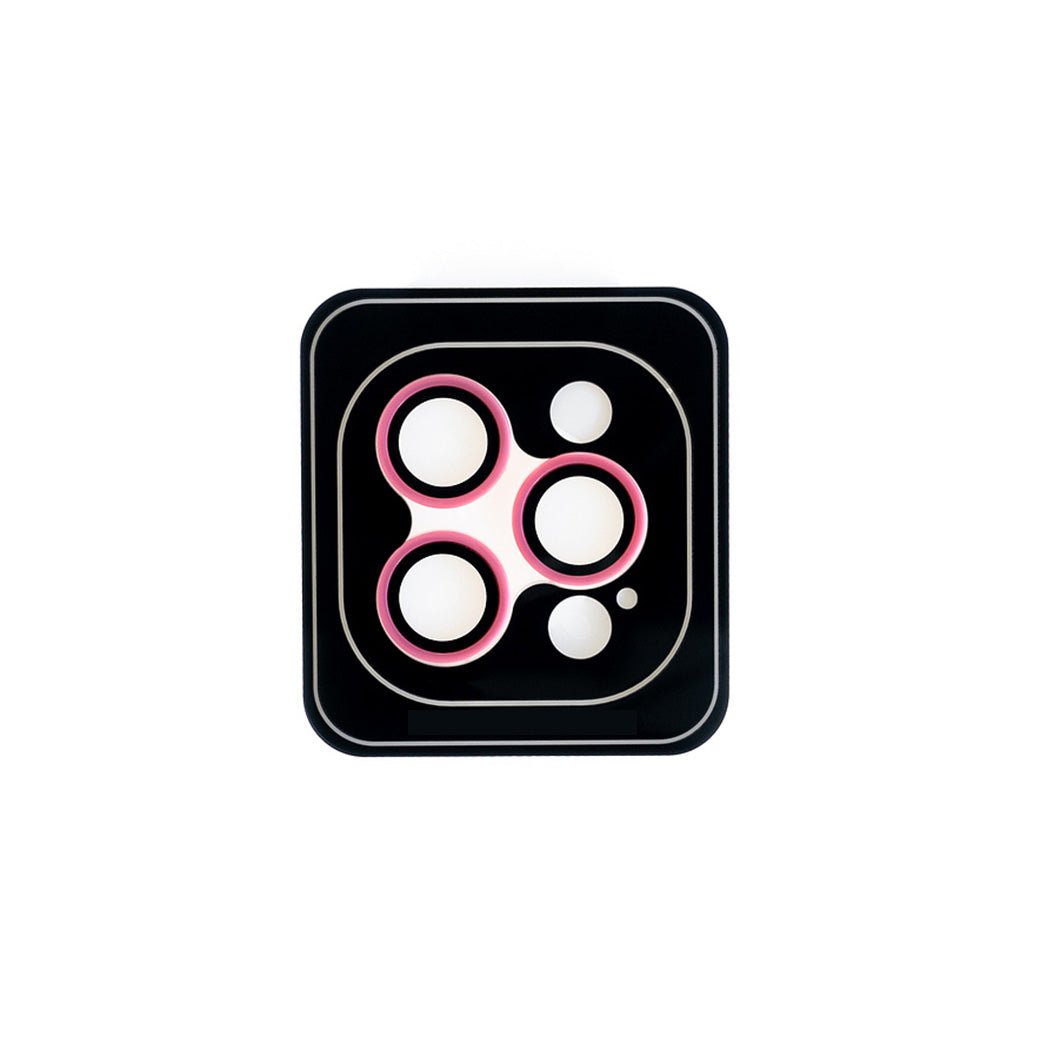 Accesorio El Rey Vidrio Templado Cámara con Borde Plástico iPhone 12pro / 12pro Max Color Rosado