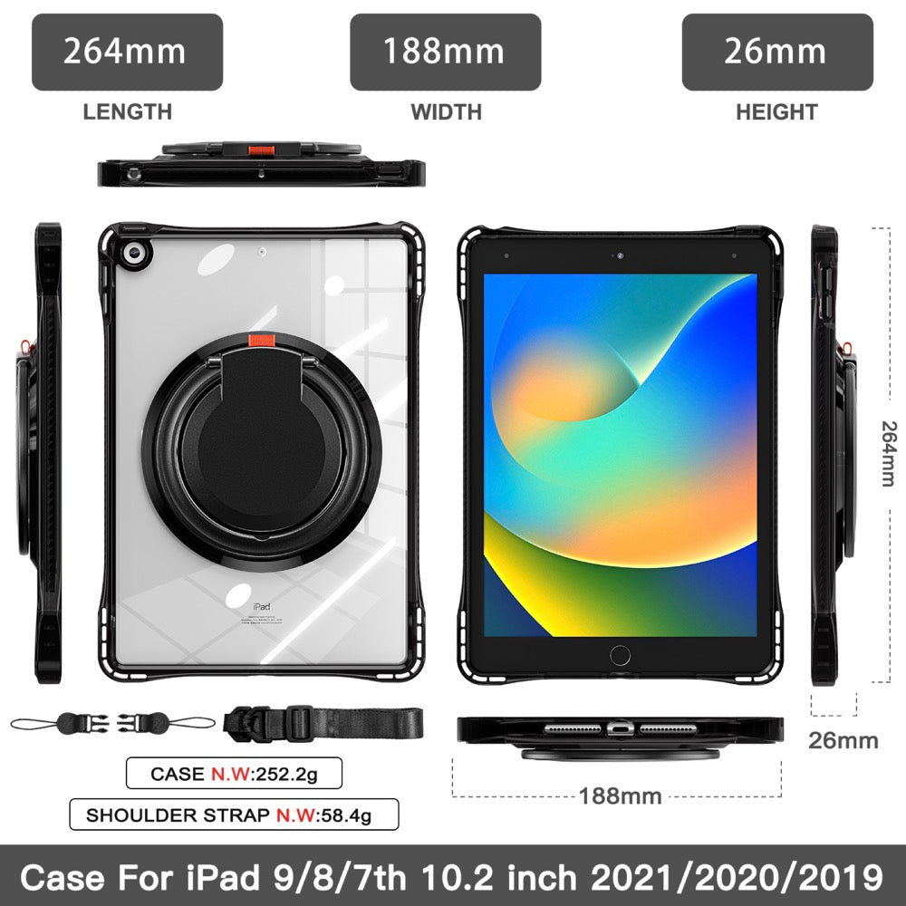 Estuche Transparent B Series Modelo iPad 10.2 Color Negro con Strap — foto 6