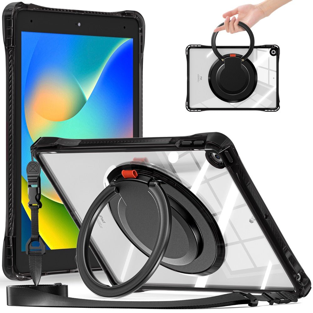 Estuche Transparent B Series Modelo iPad 10.2 Color Negro con Strap