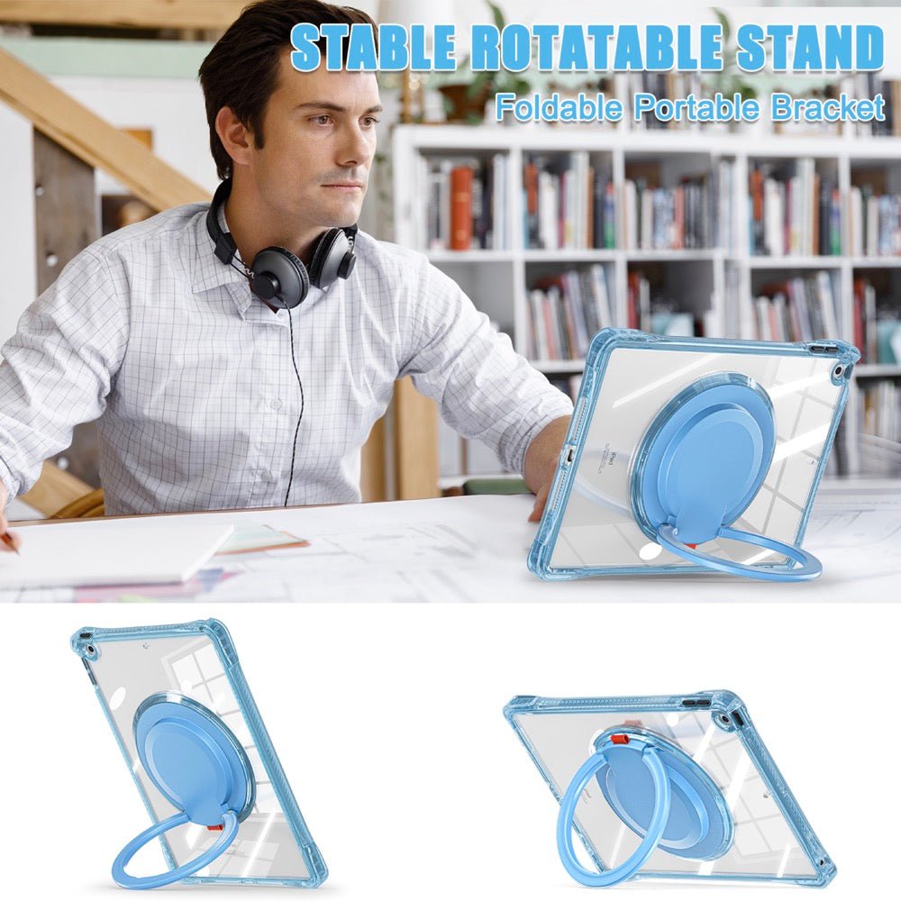Estuche Transparent B Series Modelo iPad 10.2 Color Celeste con Strap — foto 3