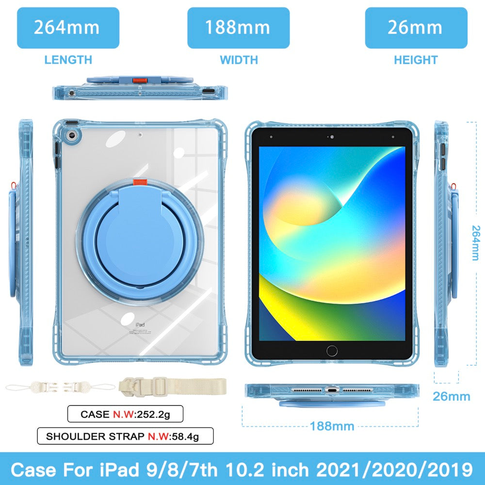 Estuche Transparent B Series Modelo iPad 10.2 Color Celeste con Strap — foto 6