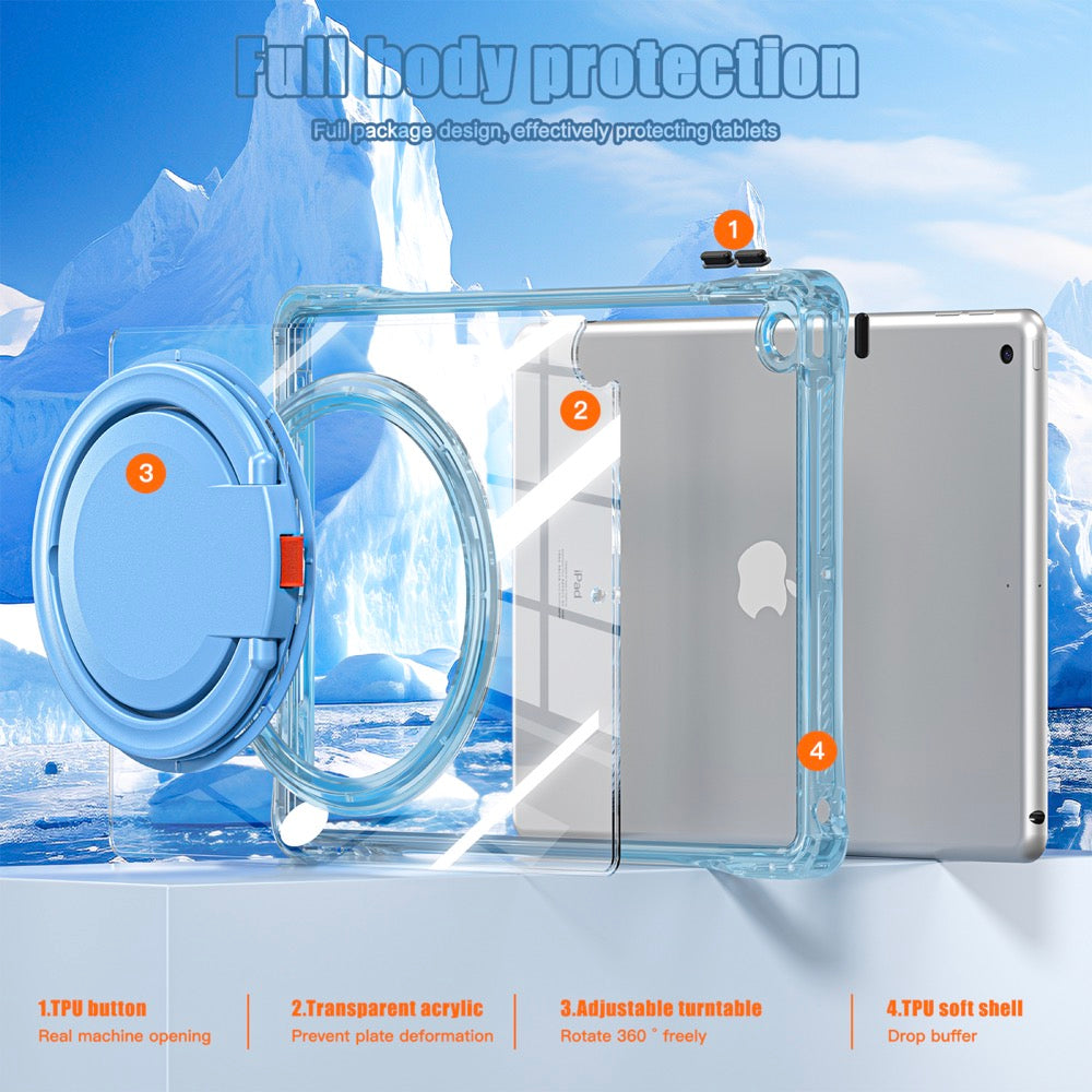 Estuche Transparent B Series Modelo iPad 10.2 Color Celeste con Strap — foto 7