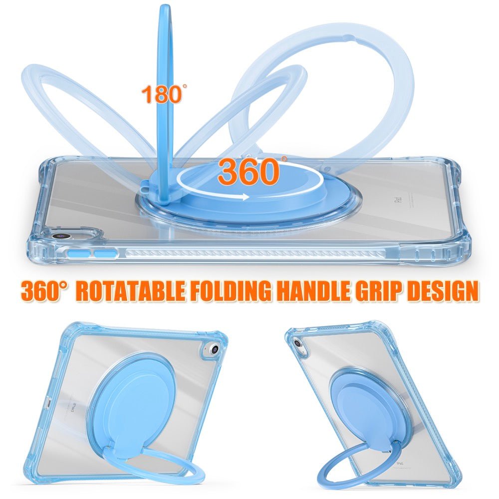 Estuche Transparent B Series Modelo iPad 10 Th Color Celeste con Strap — foto 2