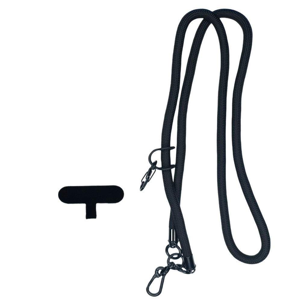 Accesorio el Rey Strap 8mm 1.2 M Largo con Sujetadora New con Colgador de Llaves y Audifonos Color Negro