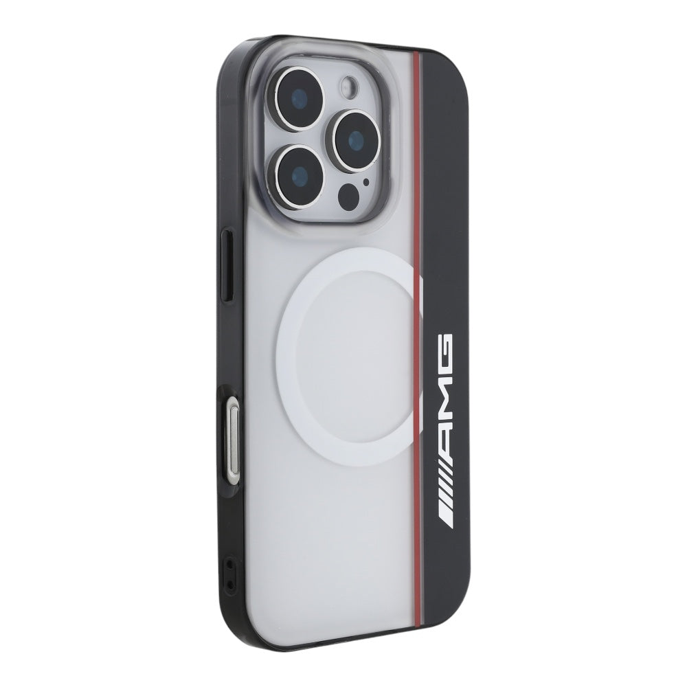 Estuche Amg Skin iPhone 16 Pro Max Amg MagSafe Case Double Layer Bow Lines White Color Blanco — foto 4