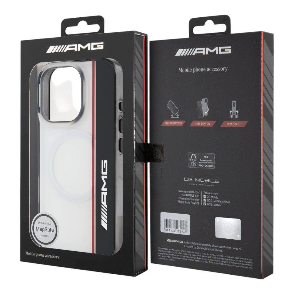 Estuche Amg Skin iPhone 16 Pro Max Amg MagSafe Case Double Layer Bow Lines White Color Blanco — foto 8