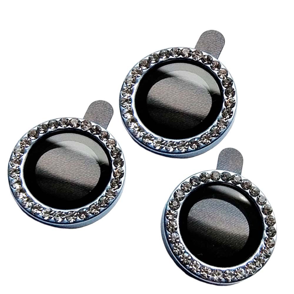 Accesorio El Rey Vidrio Templado Cámara iPhone 15 Pro Diamantes Color Celeste