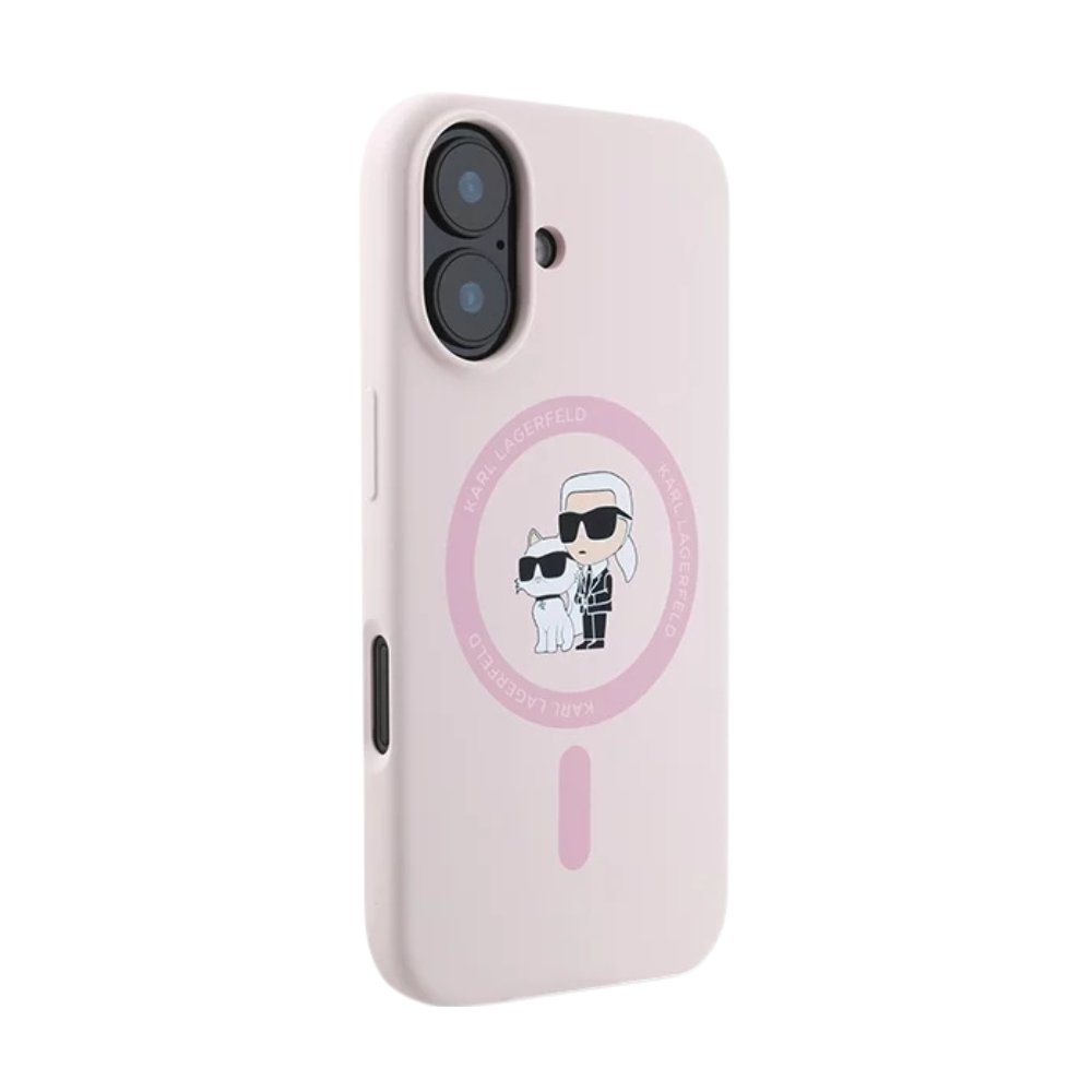 Estuche Karl Lagerfeld Hc MagSafe Silicone Kc Heads Ring Pink iPhone 16 — foto 2
