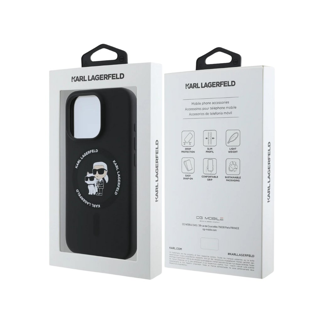 Estuche Karl Lagerfeldhc MagSafe Silicone Kc Heads Ring Black iPhone 16 Pro Max — foto 3