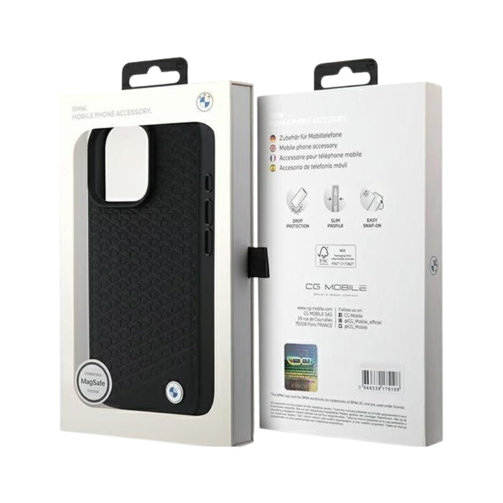BMW Hc Sign MagSafe Leather Diamond Metal Logo Black iPhone 16 Pro Max — foto 4