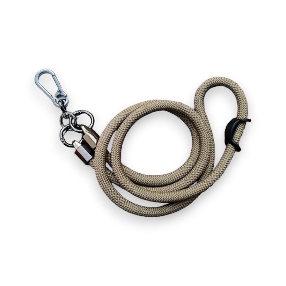Accesorio El Rey strap 1.2 m largo con sujetadora new con colgador de llaves y audifonos color beige