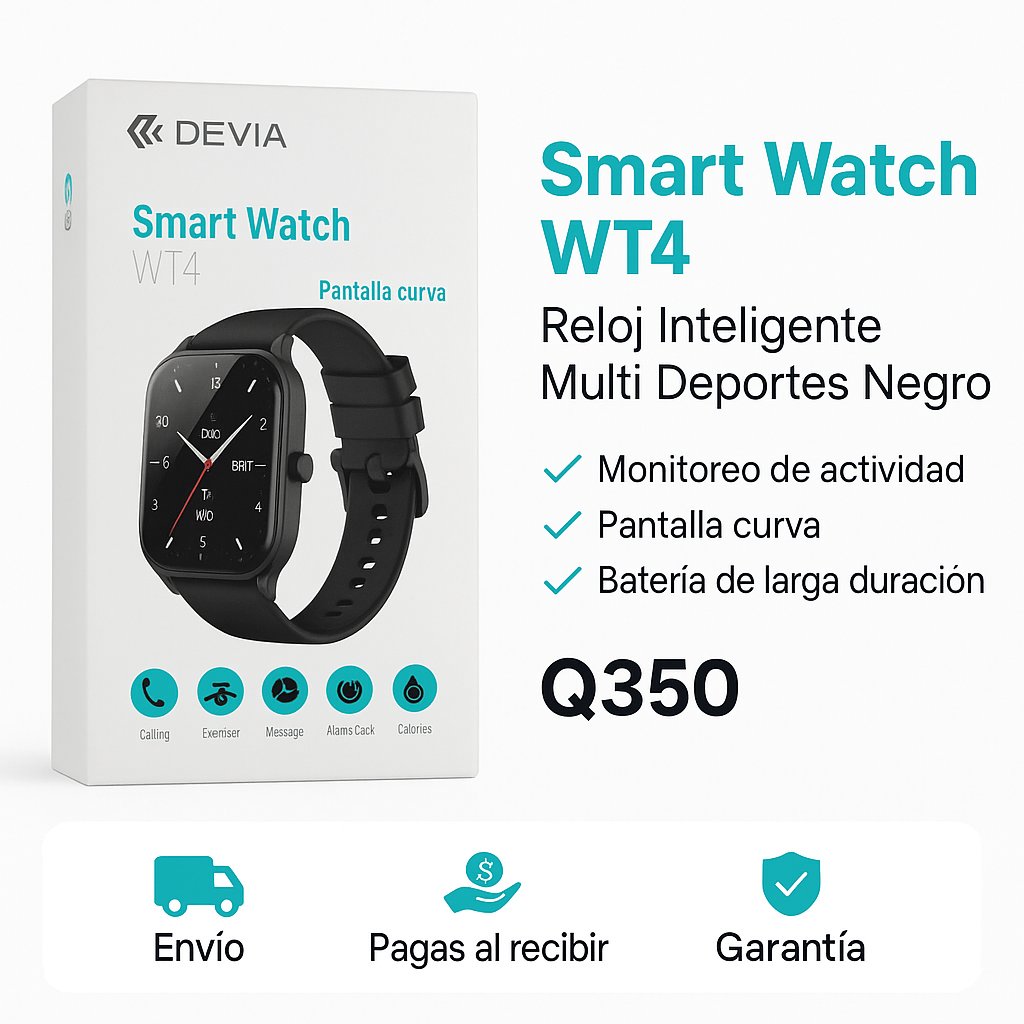 Smart Watch WT4 - Reloj Inteligente Multi Deportes Negro — foto 6