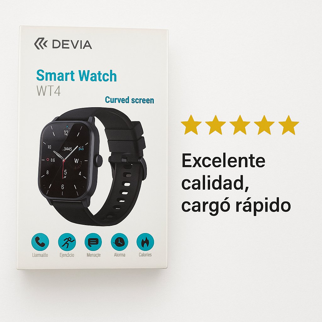 Smart Watch WT4 - Reloj Inteligente Multi Deportes Negro — foto 5