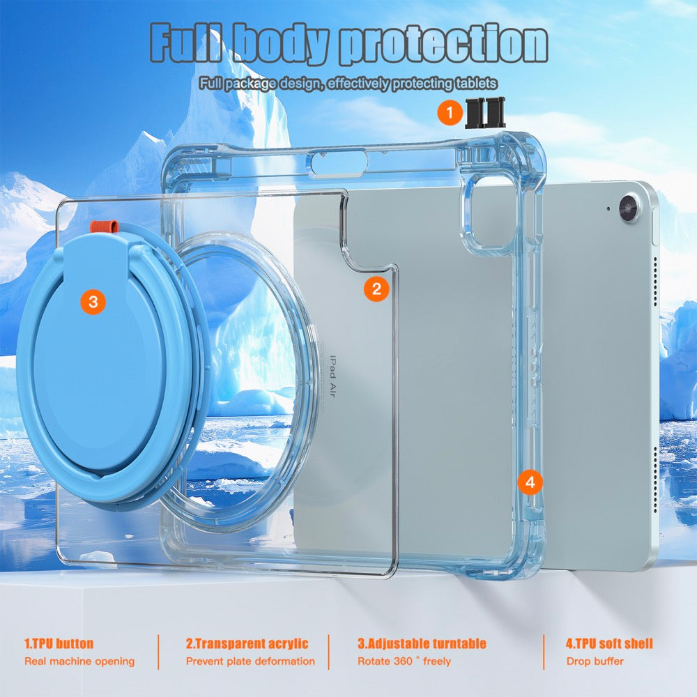 Estuche Transparent B Series Modelo iPad Air 11 2024 Color Celeste con Strap — foto 7